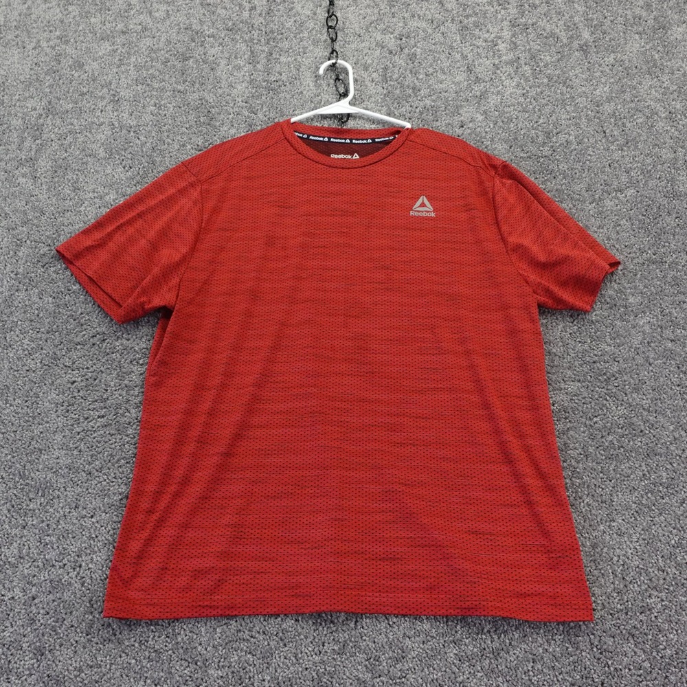 Reebok T Shirt Mens Extra Large Red Activewear Performance Short Sleeve Gym XL